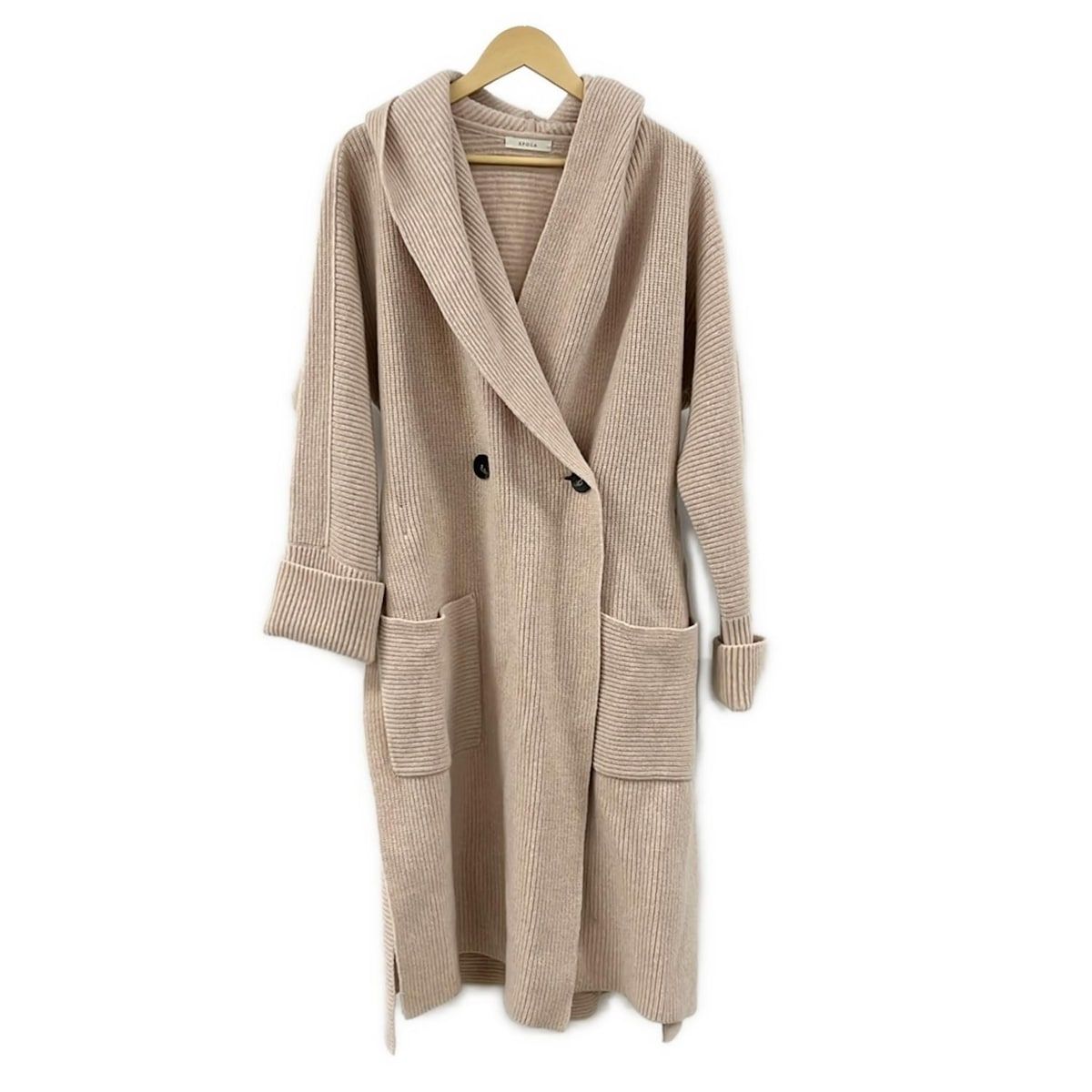 EPOCA エポカ　ニットコート　くすみピンクミックス　38 日本製 EPOCA(エポカ) コート サイズ40 M レディース美品 - ライトピンク 長袖