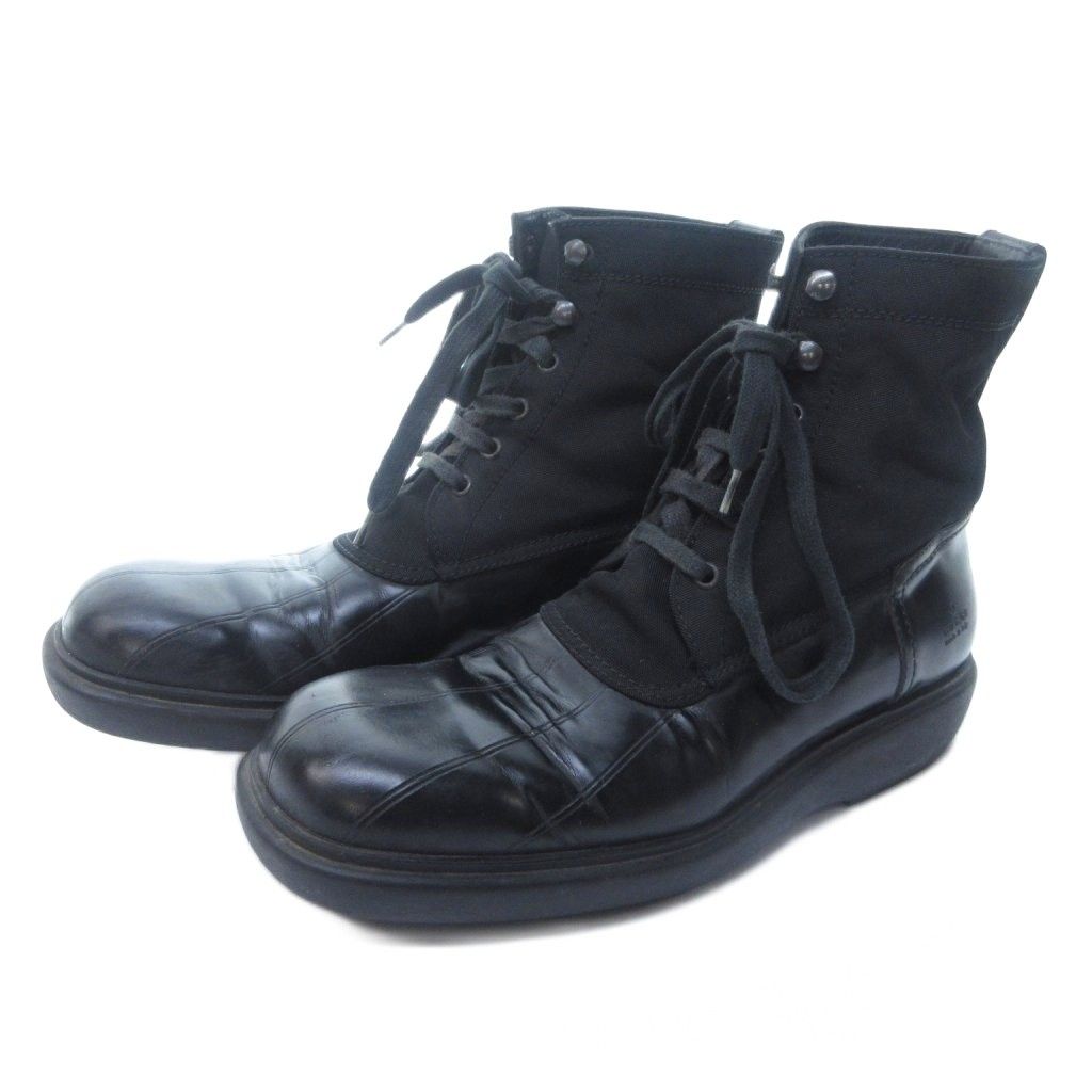 グッチ GUCCI シェリーライン レースアップブーツ シューズ レザー切替