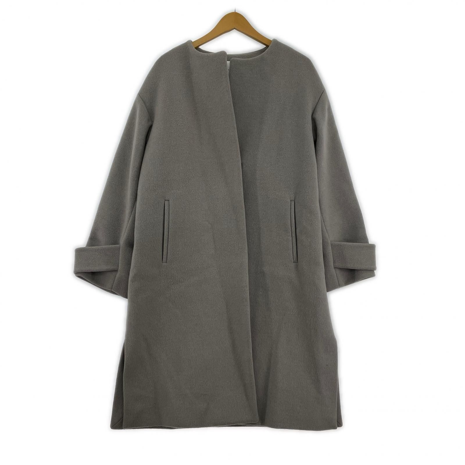 ☆極美品☆グリーンレーベル アンゴラビーバースリットノーカラー 