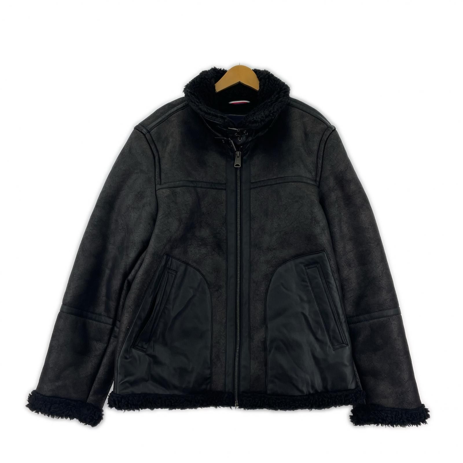 TOMMY HILFIGER トミーヒルフィガー ボア切替 フェイクレザー 