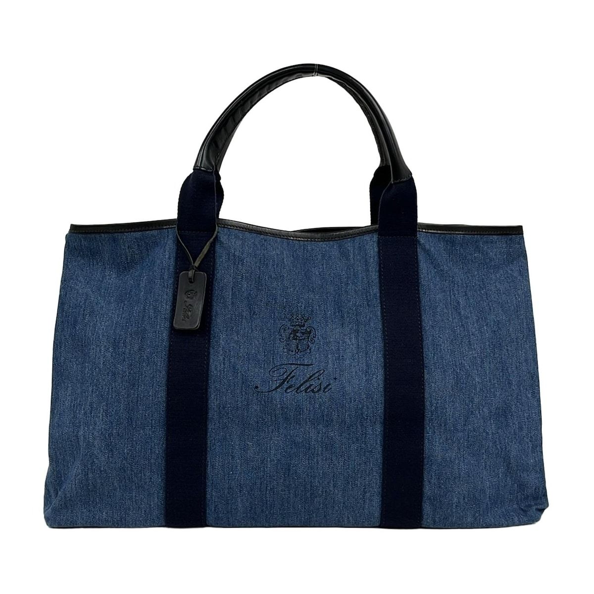 フェリージ　トートバッグ　ネイビー　希少品 Felisi(フェリージ) トートバッグ - 16-45 ブルー×ネイビー×黒 レザー
