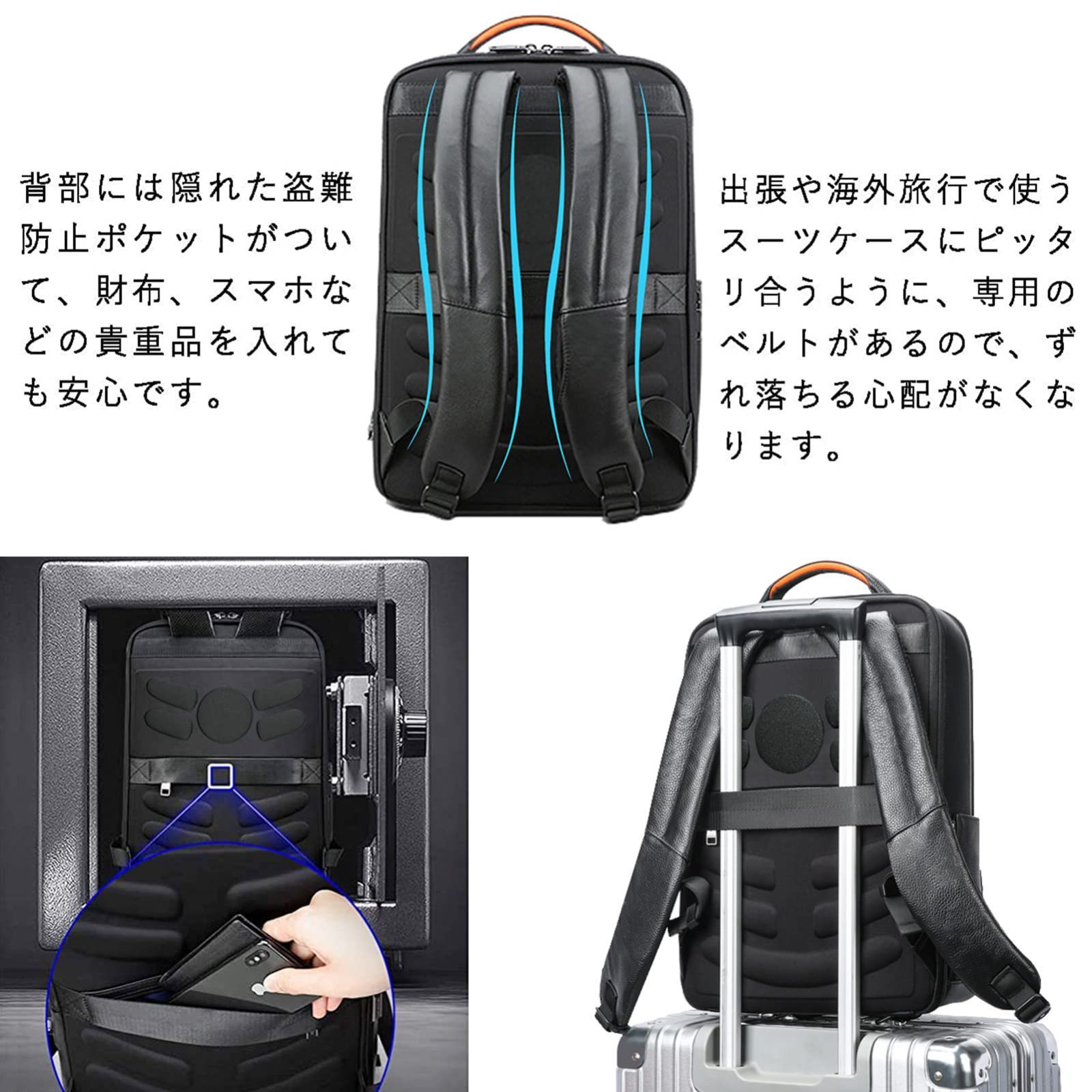 Ariga] リュック メンズ 本革 牛革 17インチPC収納 A4 レザー 大容量