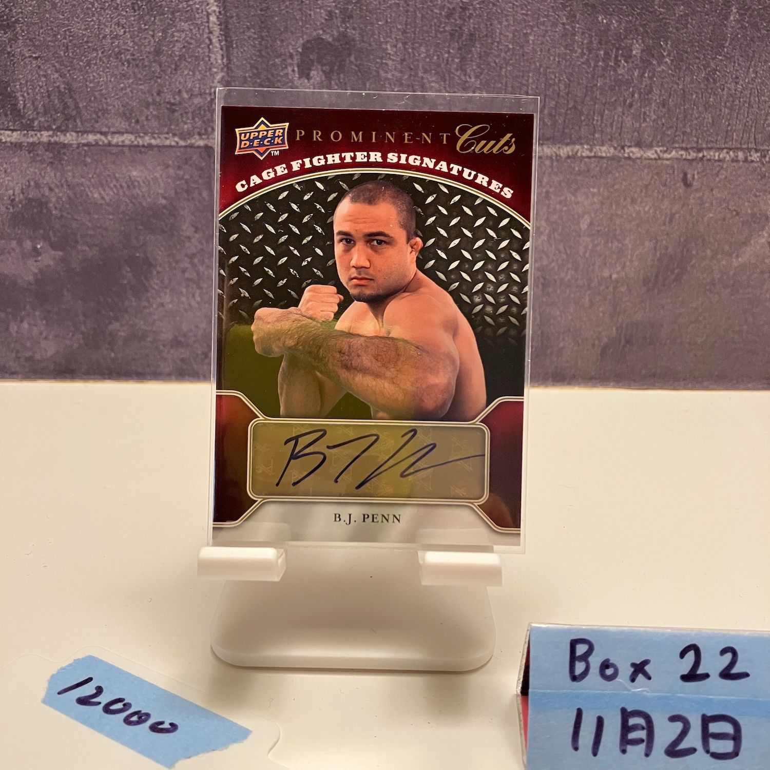 2009 Upper Deck Prominent Cuts B.J. Penn 直筆サインカード UFC Cage Fighter Signatures カード
