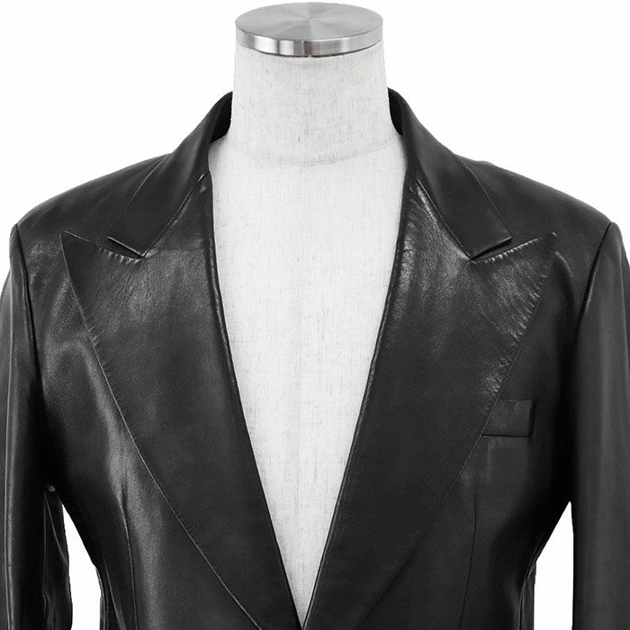 GUCCI グッチ レザージャケット トム・フォード期 ロゴ ボタン 2B