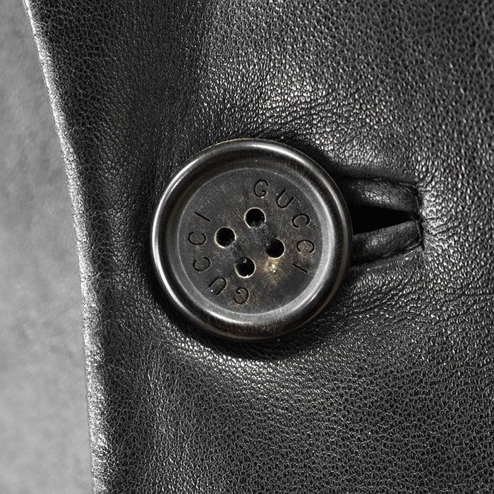 GUCCI グッチ レザージャケット トム・フォード期 ロゴ ボタン 2B