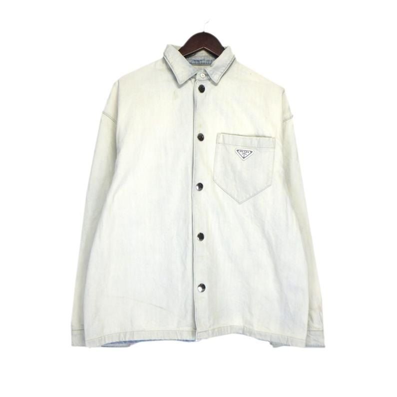 p*s様 ⭐️値下げ中【新品未使用】PRADA デニムジャケット トライアングル p*s様 ⭐️値下げ中【新品未使用】PRADA デニムジャケット