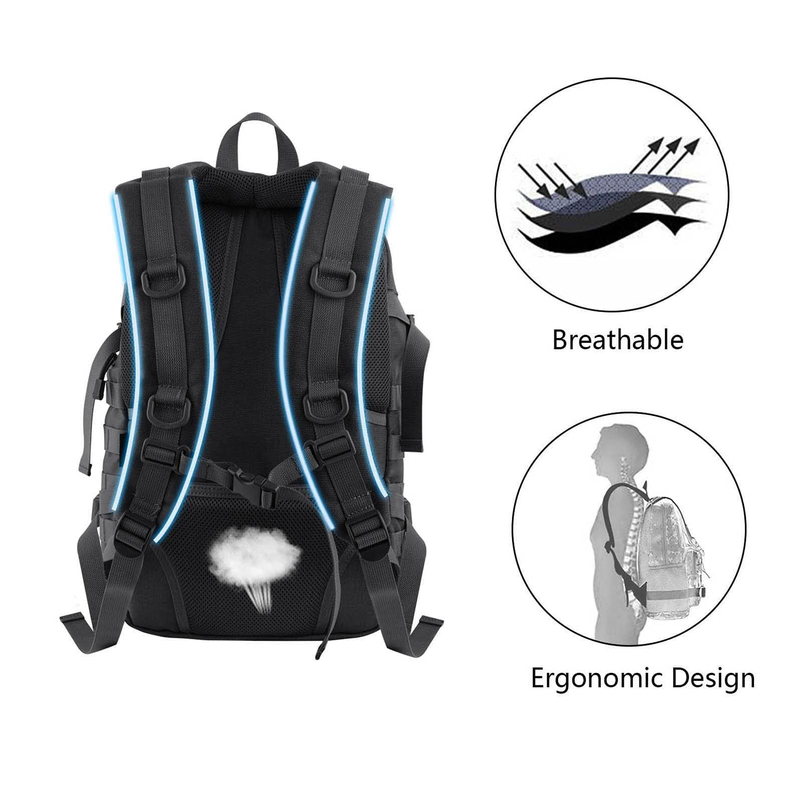 FOCUHUNTER] バックパック 40L タクティカルバックパック ミリタリー