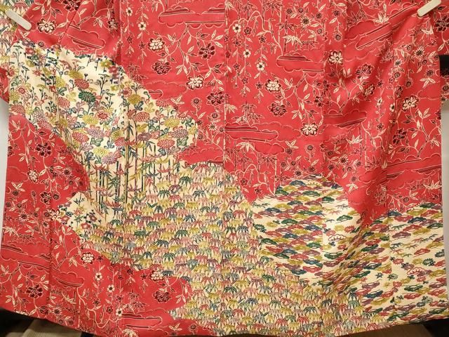 平和屋着物□豪華振袖 型染め 松竹梅花文 正絹 逸品 CAAZ5471ev - メルカリ