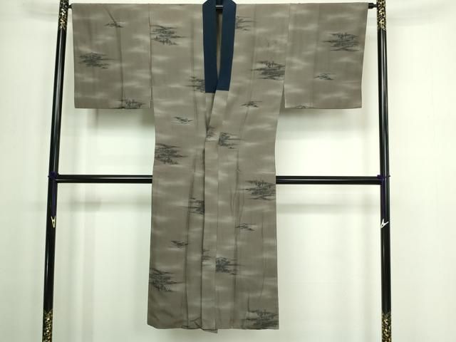 平和屋着物□男性 長襦袢 風景文 暈し染め 正絹 逸品 DAAZ9759sf