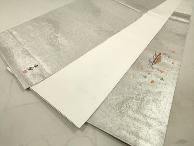 平和屋着物◎太鼓柄袋帯 峰雲 童子遊び 陶漆箔 陣内踊 金糸 引箔 正絹