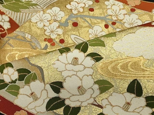 平和屋着物□豪華黒留袖 駒刺繍 短冊花松文 金彩 正絹 逸品 CABA0362oy