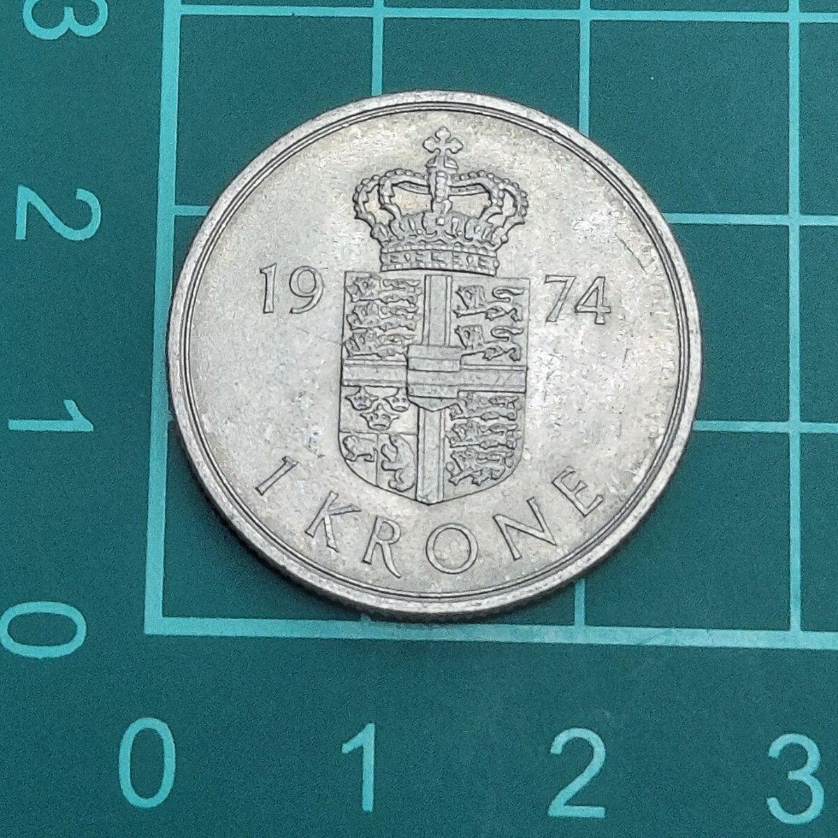 コインリング デンマーク5クローネ 1974年 デンマーク 1クローネ硬貨 