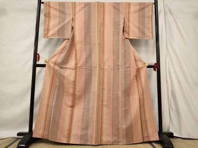 平和屋着物●上質な紬　縞 　正絹　逸品　未使用　CABA1295gh 平和屋着物□上質な紬 変わり縞 正絹 逸品 AABB6917gw