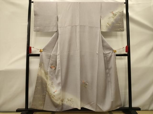 平和屋着物□訪問着 中国三大刺繍 汕頭刺繍 スワトウ刺繍 草花文 暈し