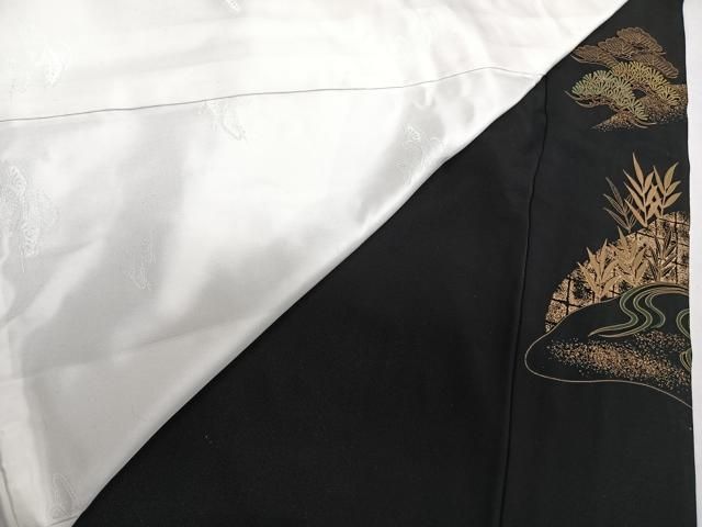 逸品❇️豪華黒留め袖　駒刺繍　５つ紋比翼仕立て　５点フルセット　A819 ren-kts0085_1.jpg