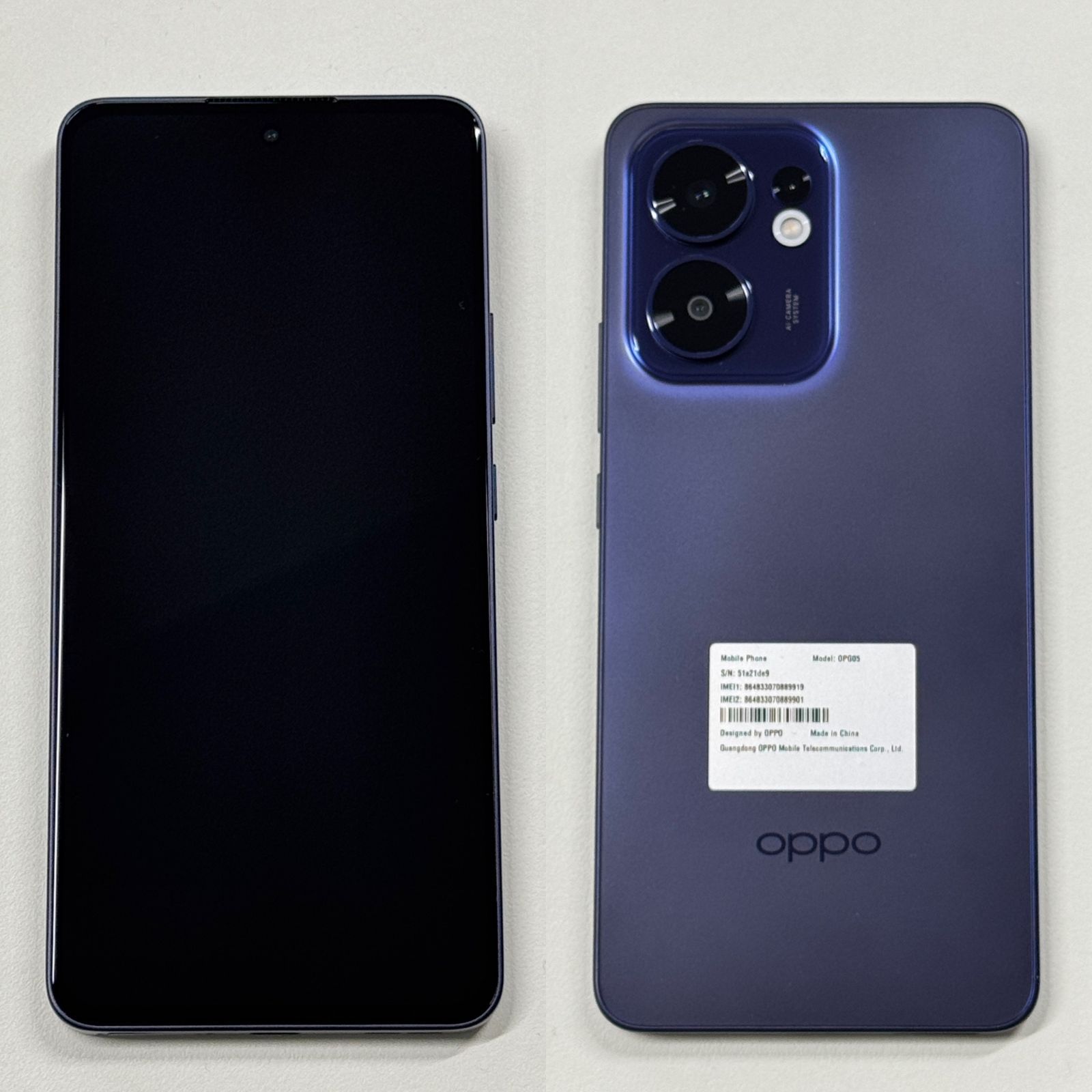 中古品」OPPO Reno13 A 8GB/128GB OPG05 ルミナスネイビー【管理番号