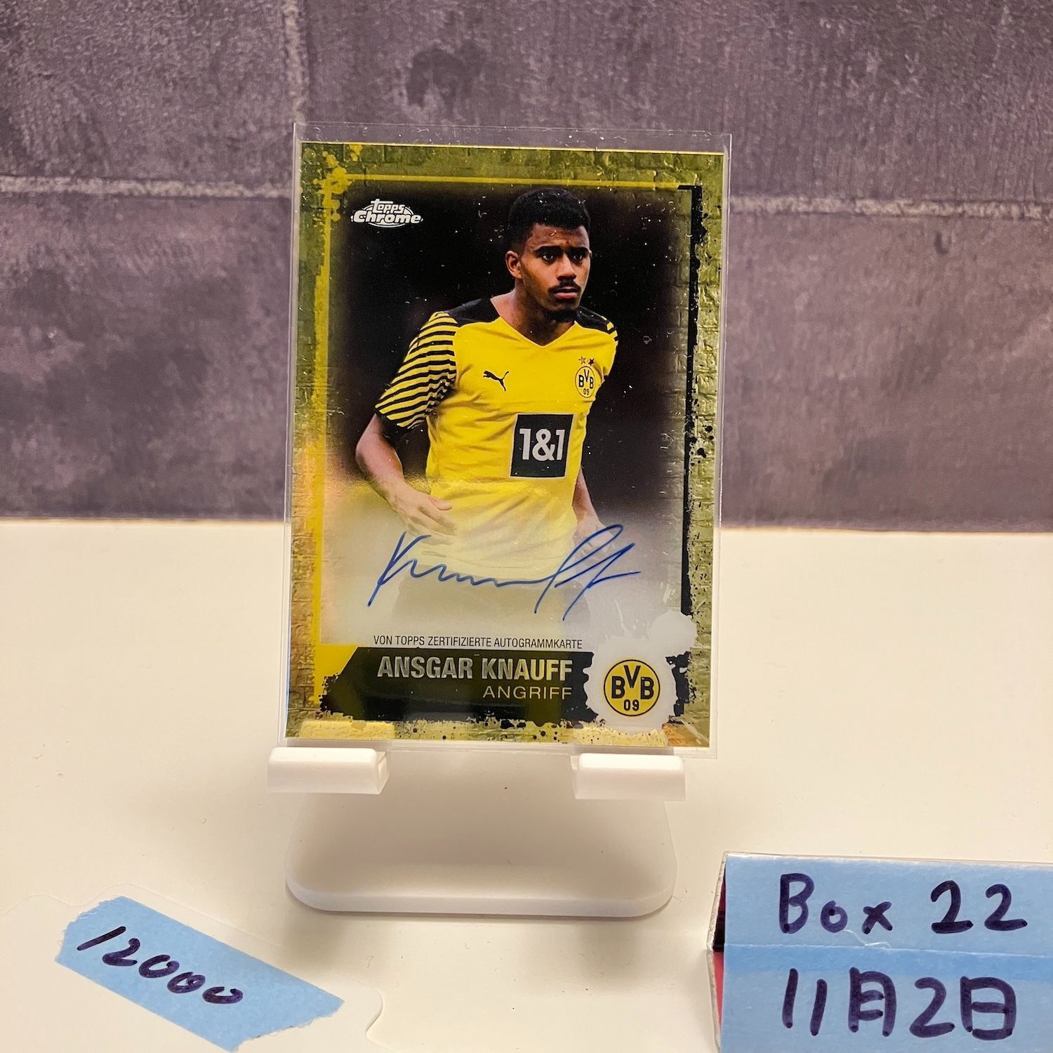 2020-21 Topps Chrome Ansgar Knauff 20/20 直筆サインカード Borussia