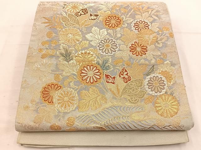 平和屋着物◎六通柄袋帯 舞蝶花文 金銀糸 正絹 逸品 BAAW1019mz - メルカリ