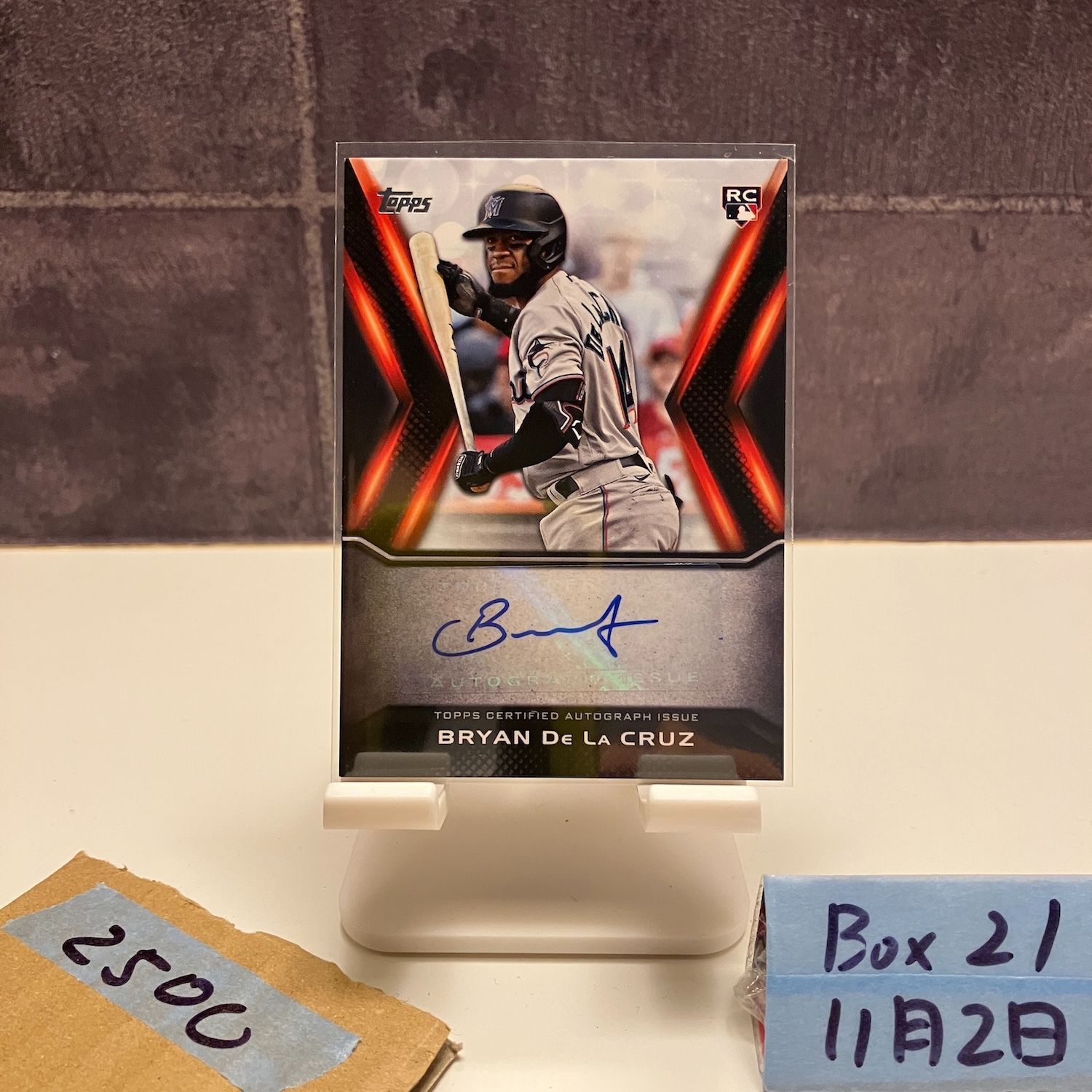 2022 Topps Bryan De La Cruz 直筆サインカード Miami Marlins Japan