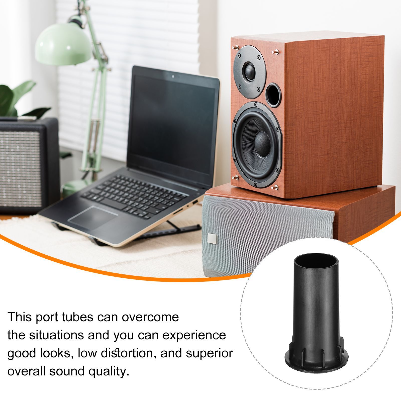 uxcell 5個39x100mm/1.5 x 4インチスピーカーポートチューブサブ