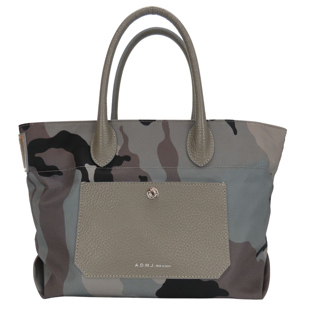 中古】 エーディーエムジェイ トートバッグ ナイロン レザー グレー