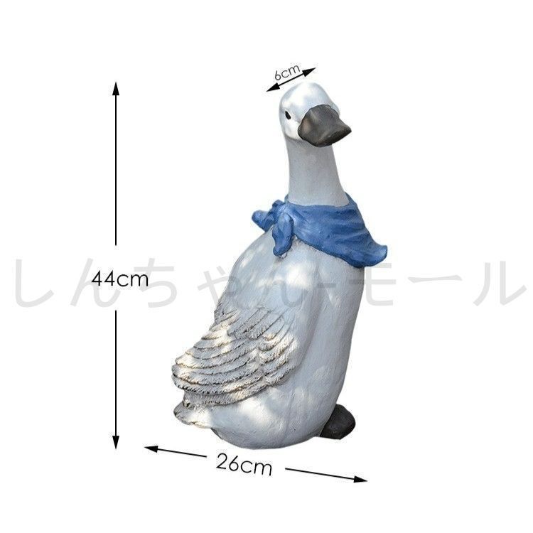 新品?未使用】 ガーデンオブジェ アヒル 青 スカーフ 酸化マグネシウム