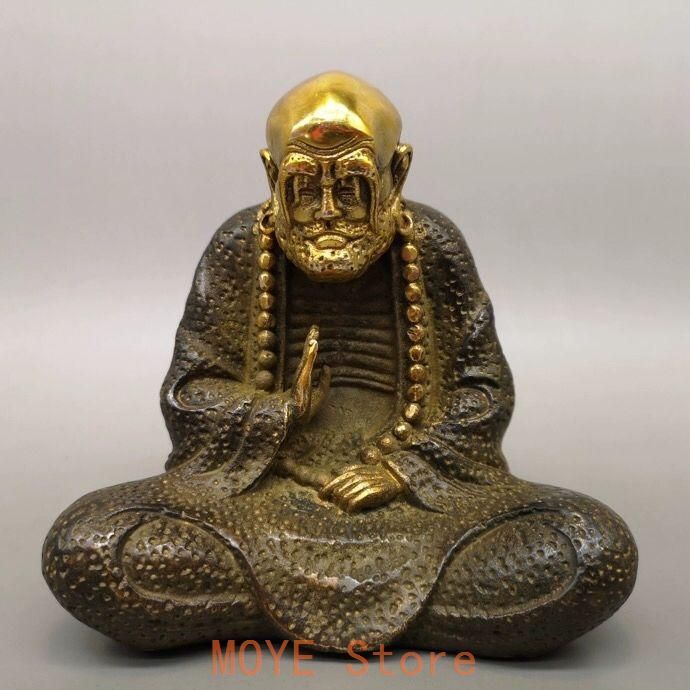 仏教美術 銅製仏像 沈思達磨祖師像 応接間 茶室 書斎 装飾品 工芸品 置物 仏教美術 銅製仏像 沈思達磨祖師像 応接間 茶室 書斎 装飾品 工芸品 置物