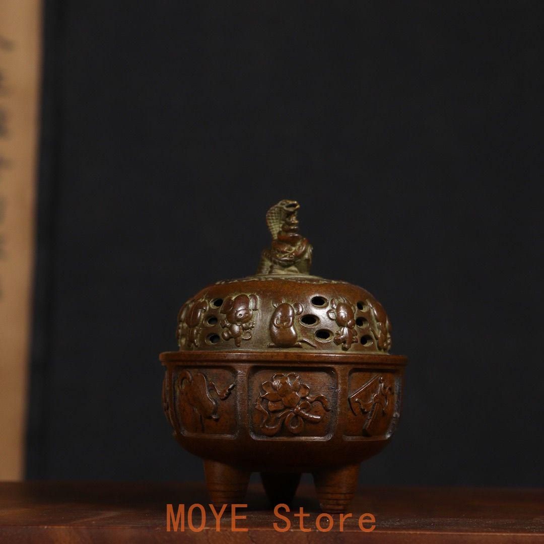 銅器 香炉 干支蛇薫香炉 十二支炉 刻蔵八宝炉 仏具 装飾品 工芸品 置物 銅器 香炉 干支蛇薫香炉 十二支炉 刻蔵八宝炉 仏具 装飾品 工芸品 置物