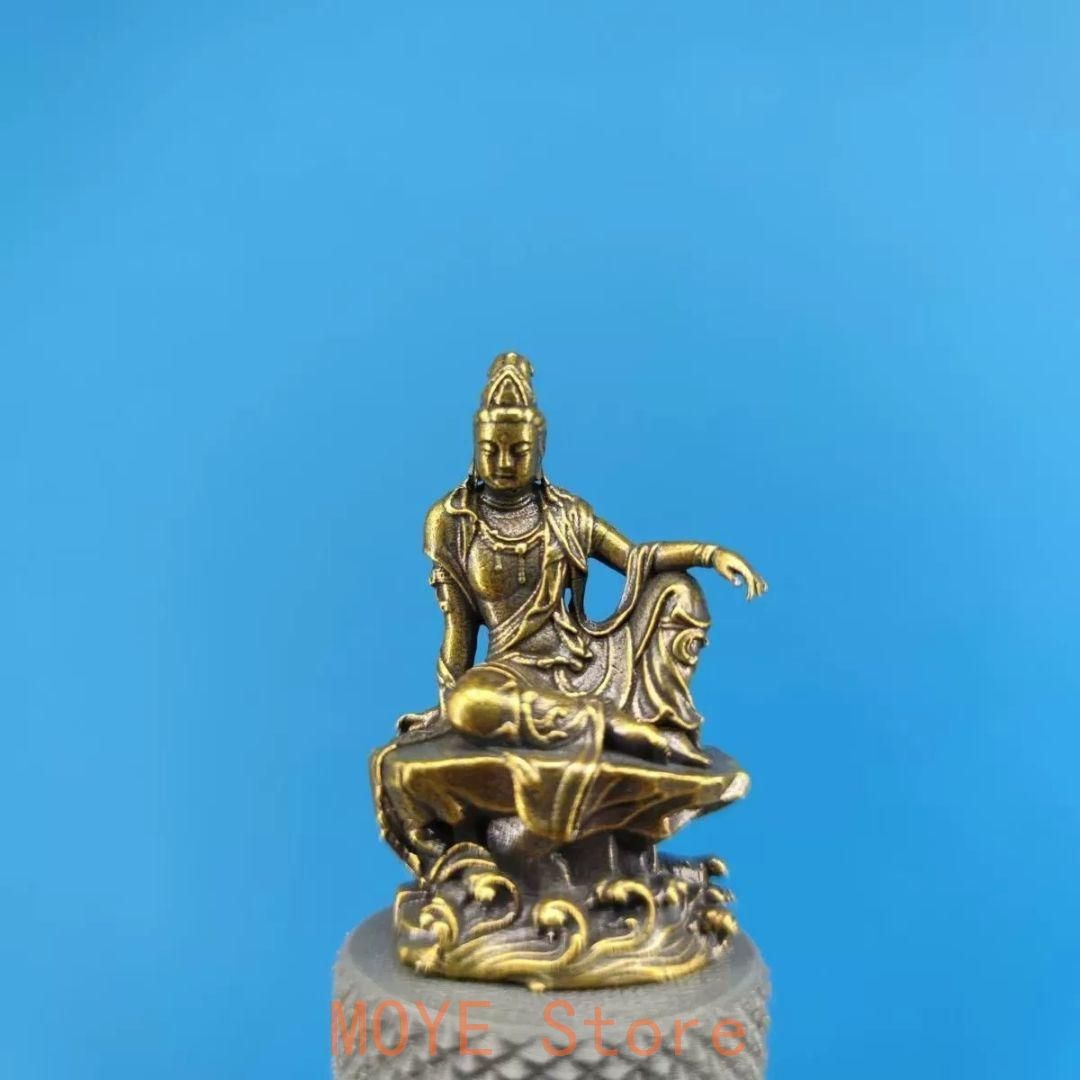 仏教美術 仏像 観音菩薩仏像 小仏像 銅製 銅器 仏教美術 仏像 小仏像 水月自在観音菩薩像 銅製 銅器 - メルカリ