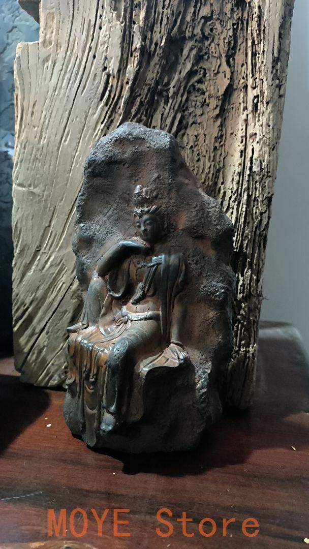 石像 石仏 観音造像 茶台 茶室 書架 開運 風水 招財 置物 工芸品