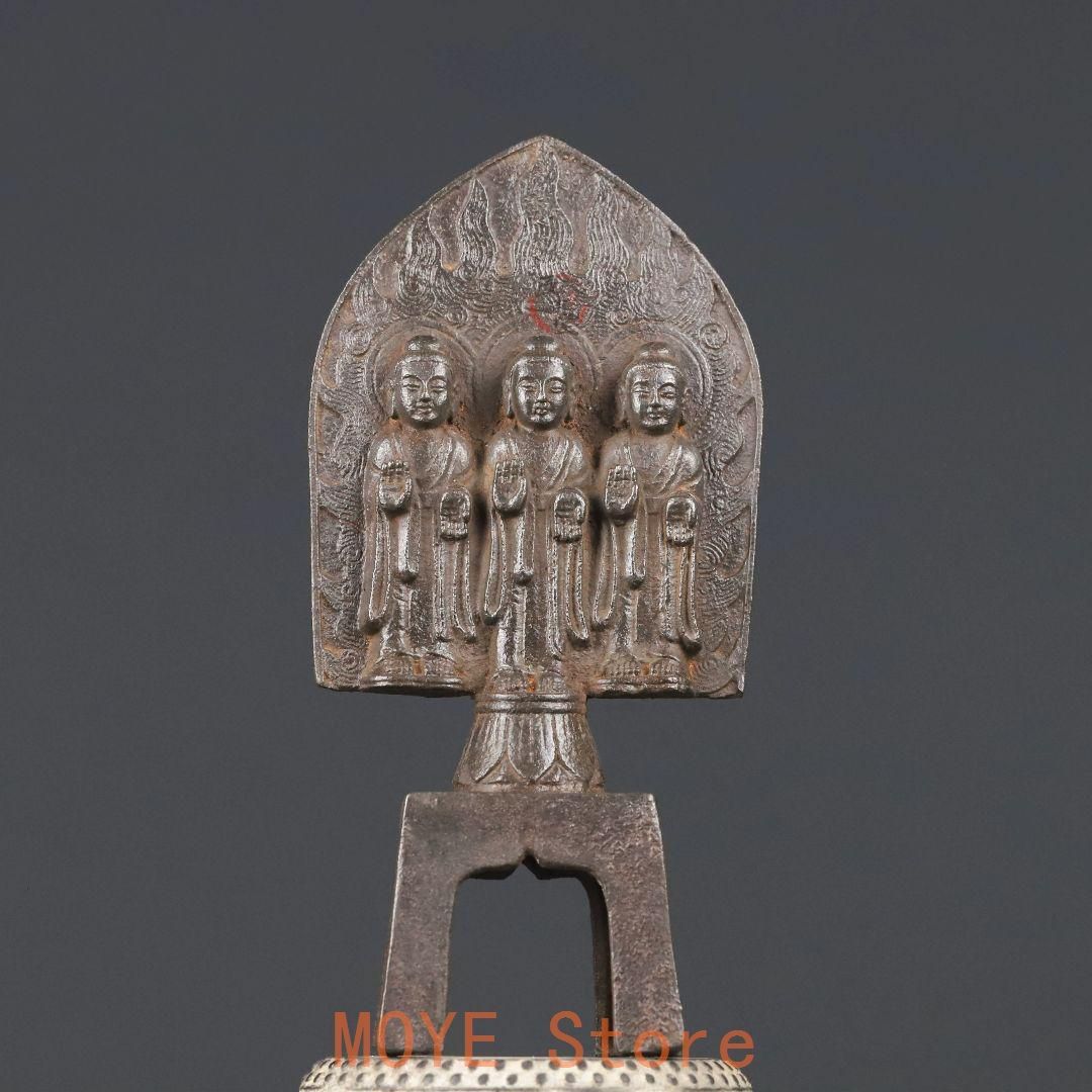 鉄器 鉄仏 北魏仏像 ベンチ仏 三世仏 開運 風水 招財 辟邪 工芸品 置物