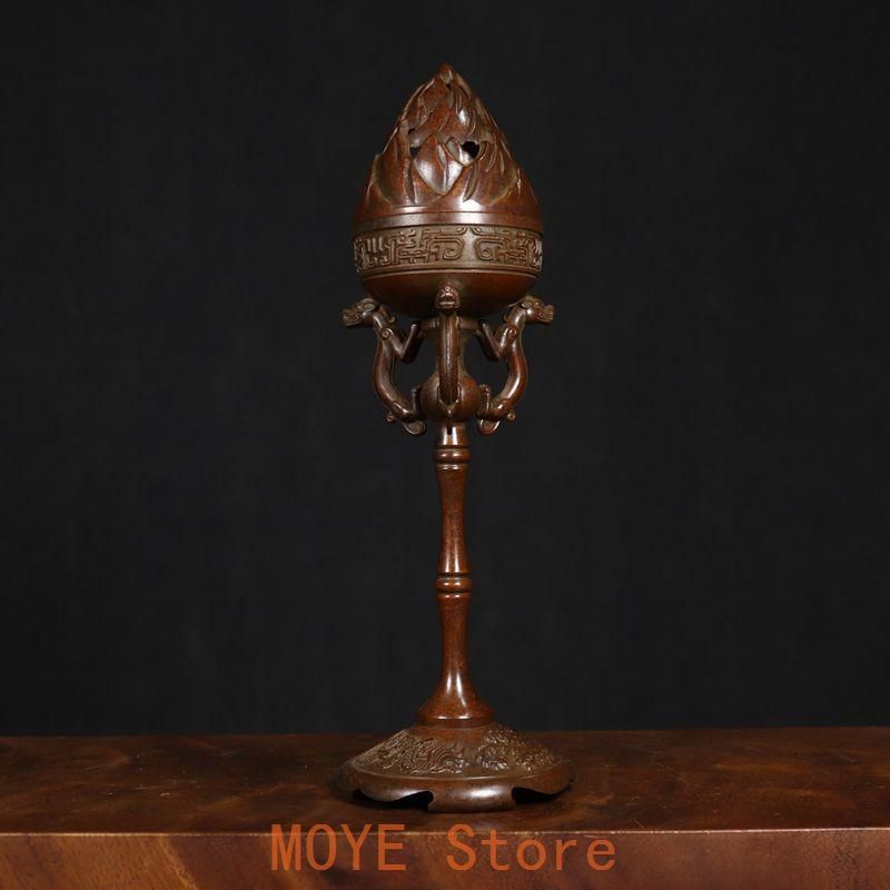 銅製 香炉 龍鳳博山香り炉 檀香炉 茶道具 香道具 装飾品 工芸品 置物