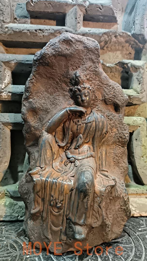 石像 石仏 観音造像 茶台 茶室 書架 開運 風水 招財 置物 工芸品