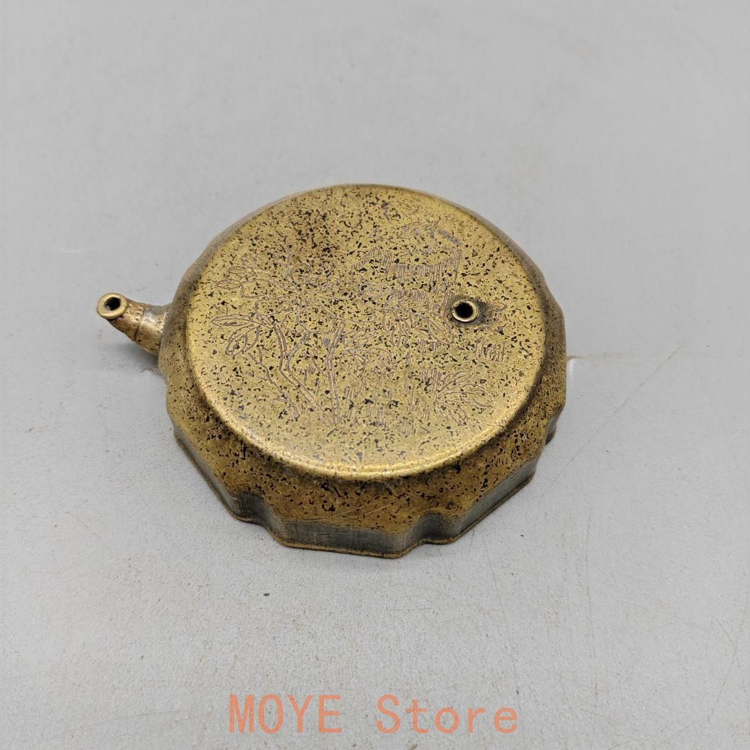 銅製 水滴形硯台 硯滴 墨滴 書道具文房具 装飾品 現代工芸品 置物