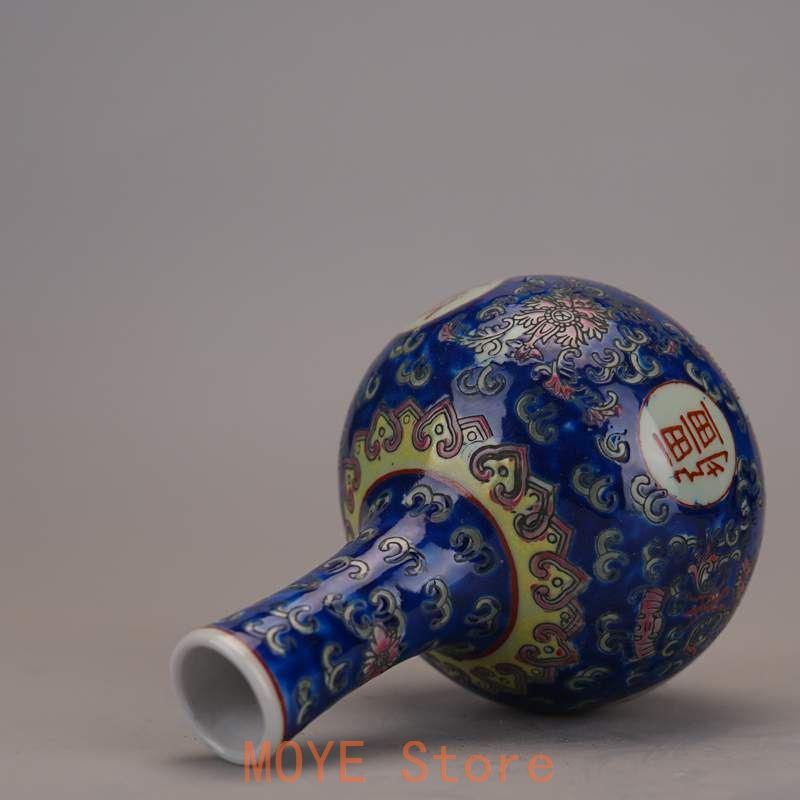 清乾隆粉彩胆瓶 挿花器 景徳鎮 陶磁器 装飾品 現代工芸品 美術品 置物
