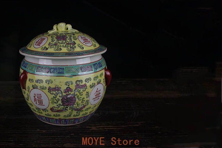 toki様 景徳鎮 陶磁器 手描き万寿無疆飯鼓茶壺 装飾品 現代工芸品 美術品 置物