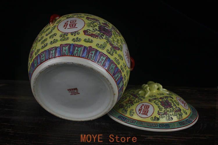 景徳鎮 陶磁器 手描き万寿無疆飯鼓茶壺 装飾品 現代工芸品 美術品 置物