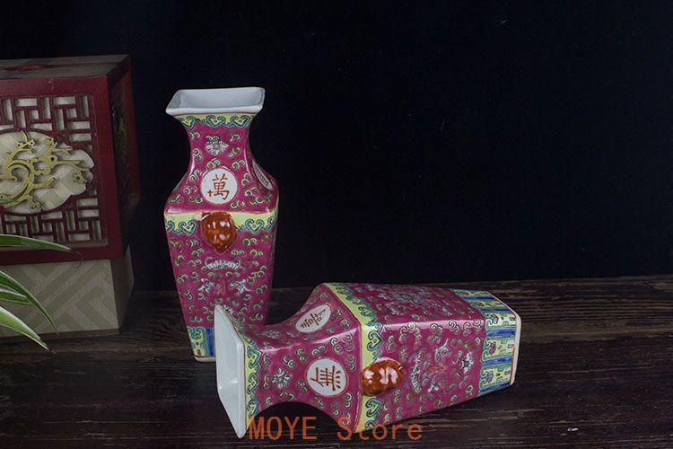 緑地パステル万寿無疆紋賞瓶 景徳鎮 陶磁器 装飾品 現代工芸品 美術品 置物 緑地パステル万寿無疆紋賞瓶 景徳鎮 陶磁器 装飾品 現代工芸品