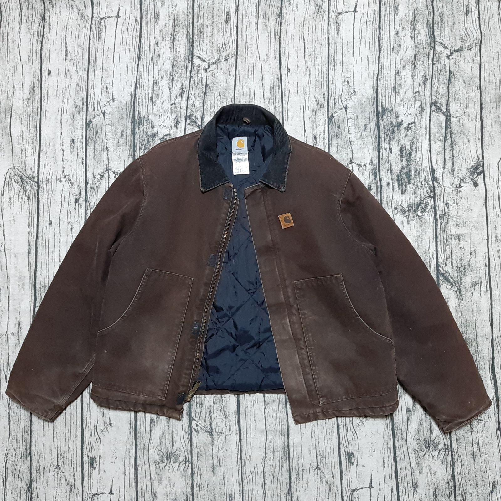 size L】USA製 Carhartt トラディショナルジャケット ダークブラウン