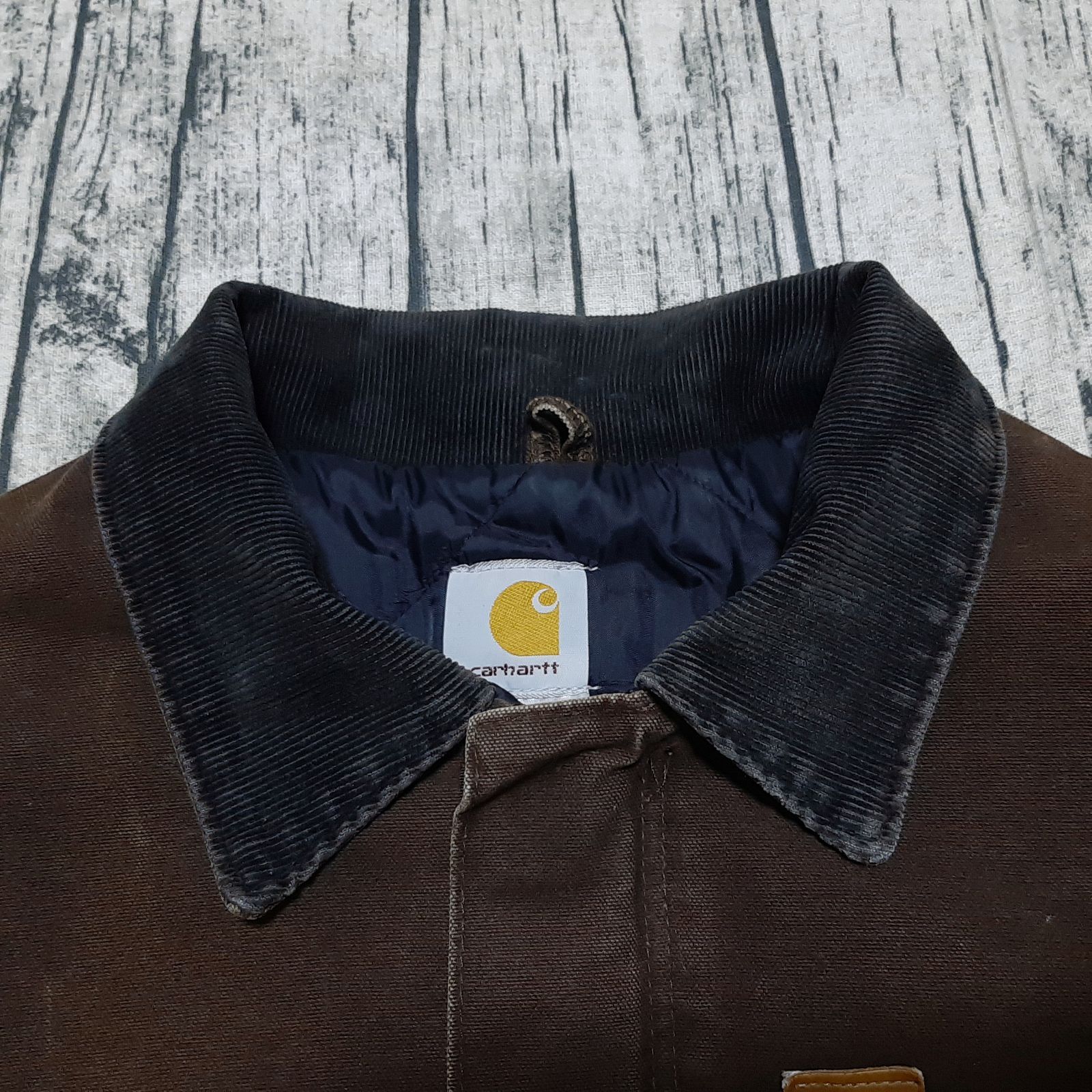 size L】USA製 Carhartt トラディショナルジャケット ダークブラウン