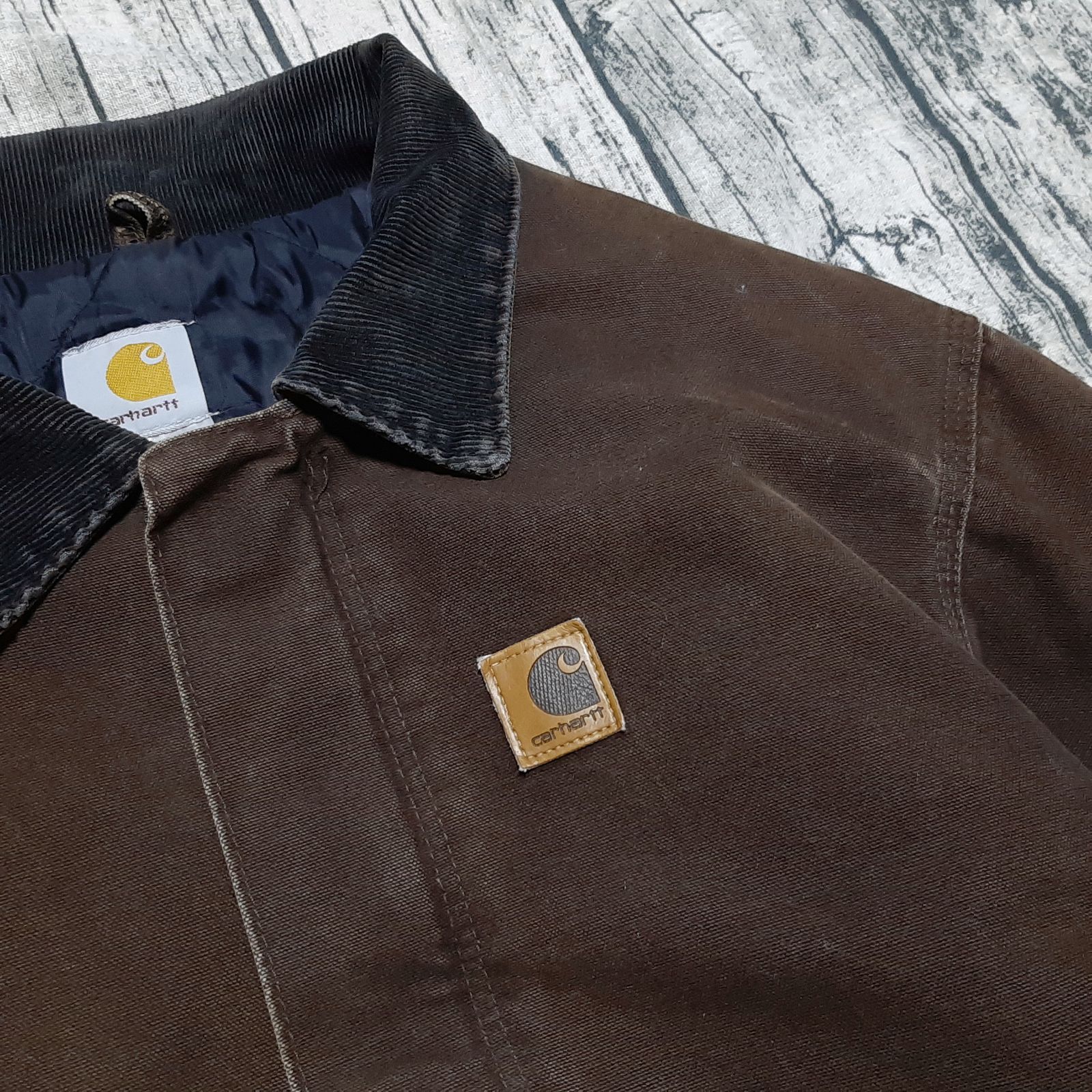 size L】USA製 Carhartt トラディショナルジャケット ダークブラウン
