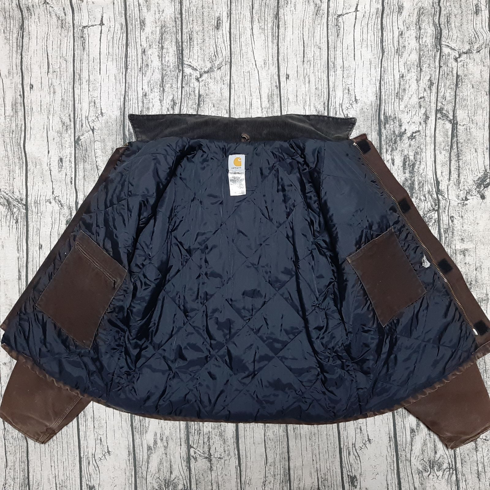 size L】USA製 Carhartt トラディショナルジャケット ダークブラウン