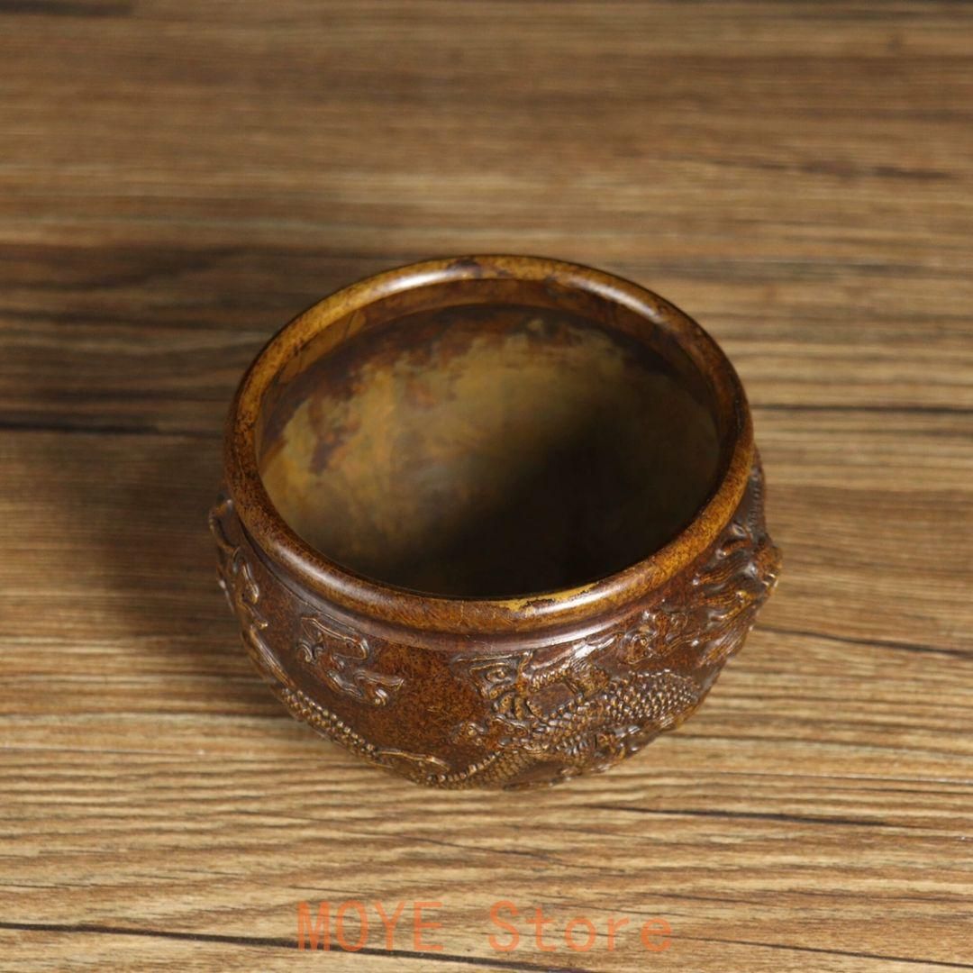 銅器 銅壺 双竜香炉 仏具 灰皿 収納缶 装飾品 工芸品 置物 - メルカリ