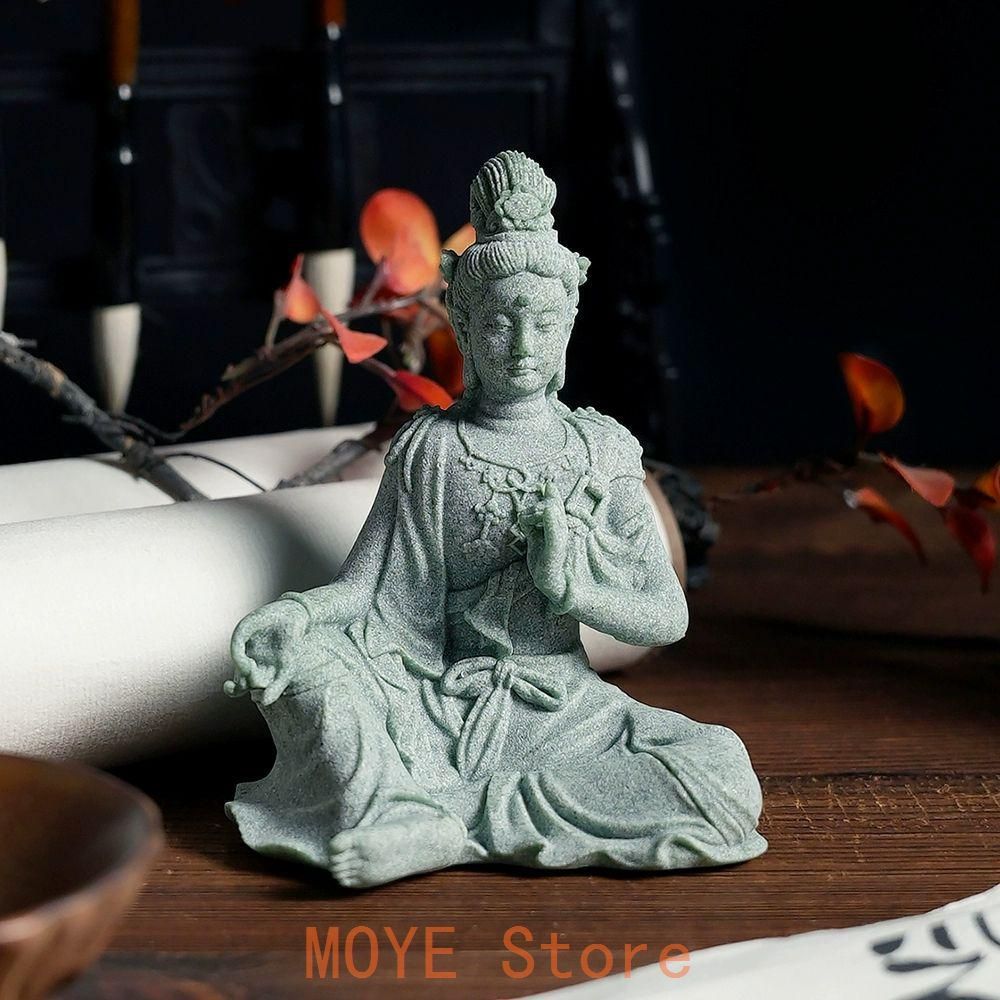 仏教美術 水月観音菩薩仏像 景観 魚鉢 造景 築山 置物 茶寵 香道 装飾