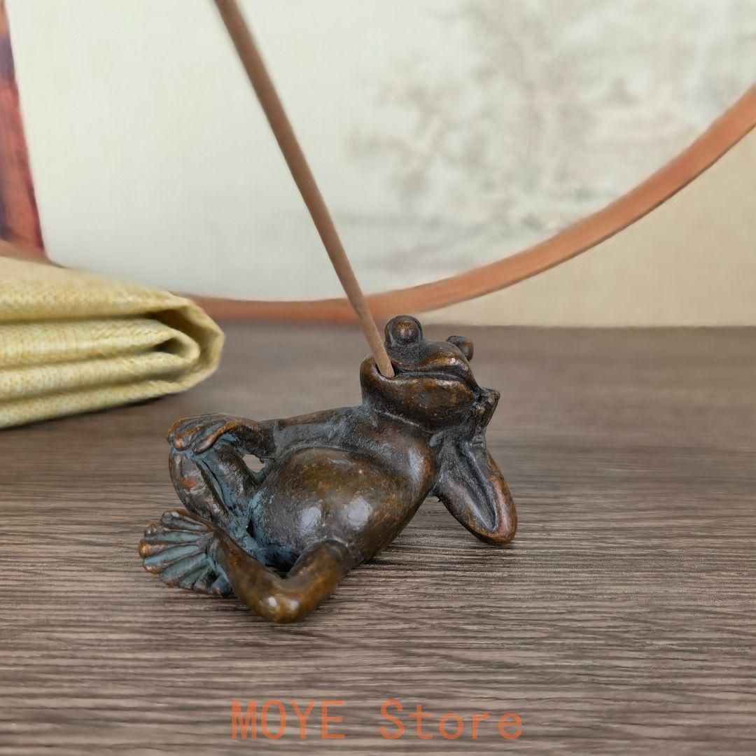 銅 細工 茶道具 香道具 カ エル線香挿 装飾品 工芸品 置物 - メルカリ