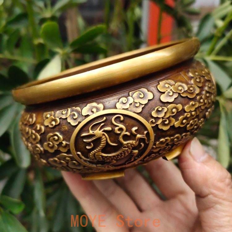 銅器 香炉 四大神獣彫花奉納炉 線香炉 香道具 茶道具 装飾品 工芸品