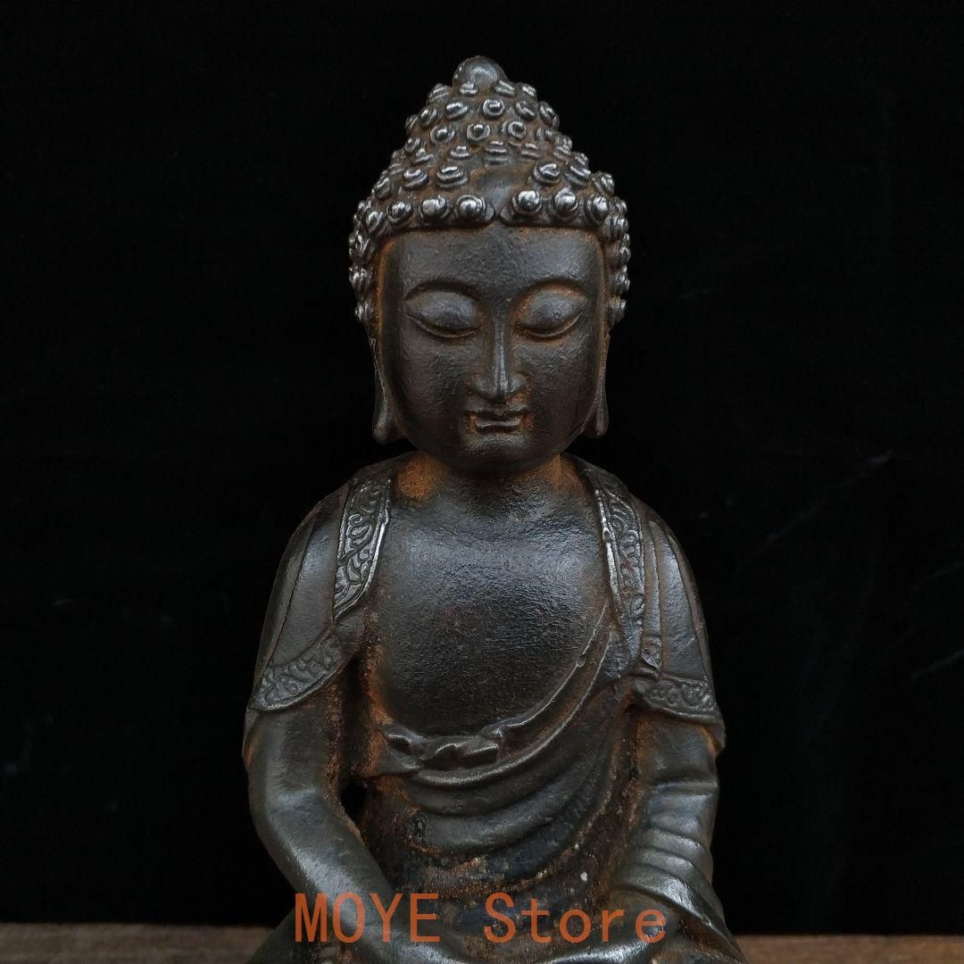 鉄器 仏像 釈迦仏坐像 彫刻 置物 開運 風水 工芸品