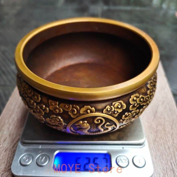 銅器 香炉 四大神獣彫花奉納炉 線香炉 香道具 茶道具 装飾品 工芸品