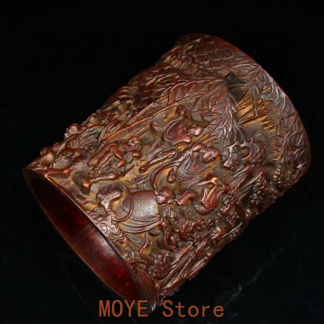 手作り 竹彫り十八羅漢筆箱 文房置物・案頭の通販｜adil66.org