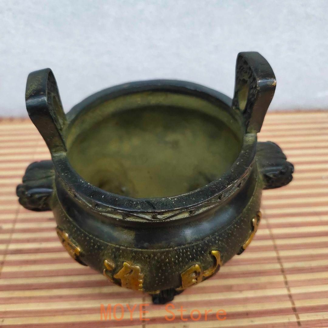 香炉 浮彫り招財進宝挿す香炉 香道具 仏堂香炉 銅製品 工芸品 置物